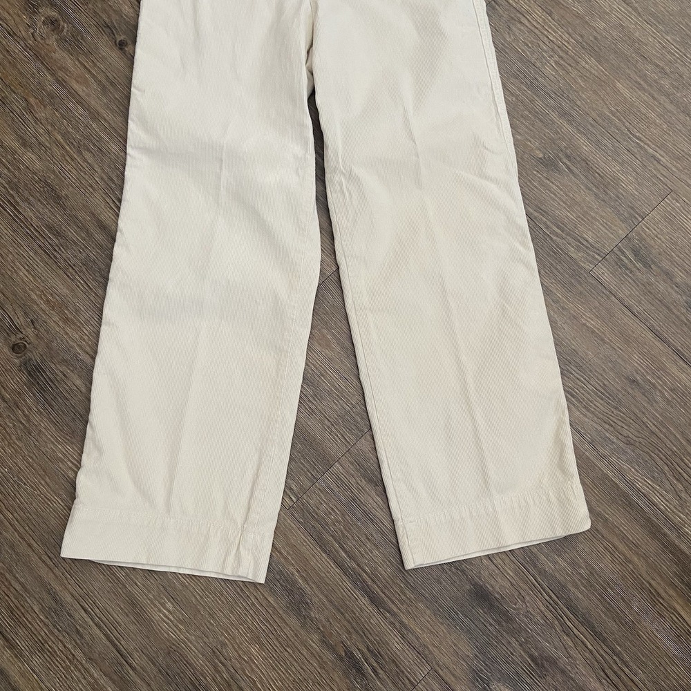 Marine Layer Bridget Corduroy Straight Leg Crop Pant Ivory Beige Woman's 8 EUC - Picture 3 of 7